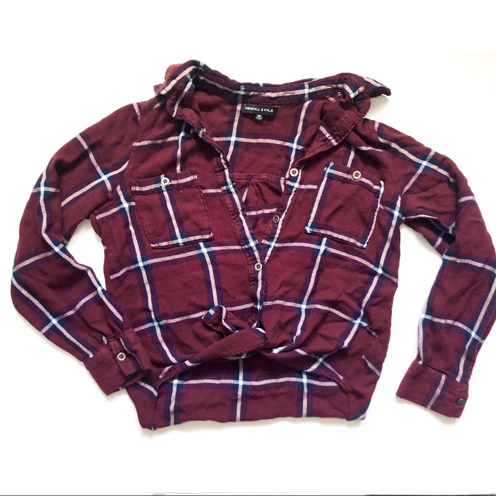 Kendall & Kylie Burgundy Flannel - Picture 2 of 3